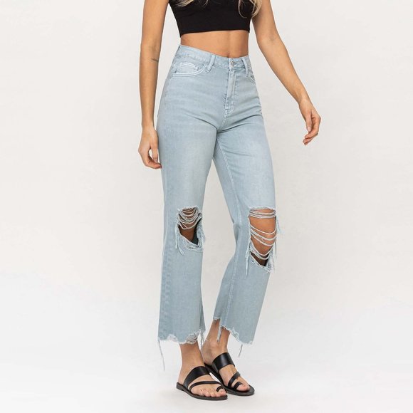 *NEW* Vervet by Flying Monkey 90's Vintage High-Rise Crop Flare Jeans - Picture 5 of 10